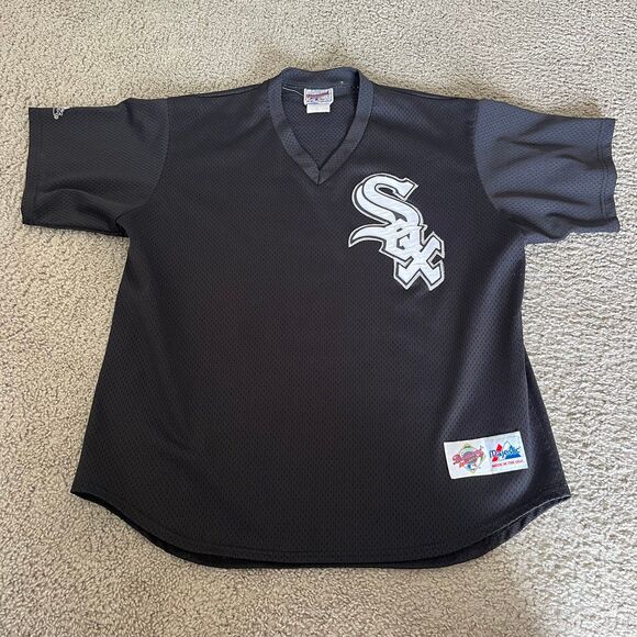 Vintage Majestic Chicago White Sox Diamond Collection Jersey Black USA‎ Mens XL - Picture 1 of 7